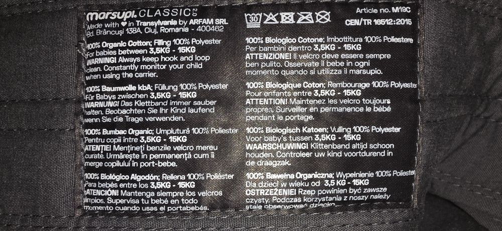 Marsupiu Bebelusi Marsupi material numbac organic 100%