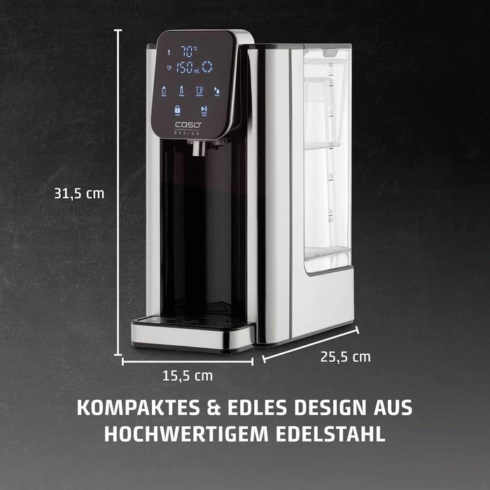 Диспенсър за гореща вода CASO 1879 Turbo HW660, 2600W, 40-100C, 100-400мл, гореща вода за секунди, ефикасен и енергийно ефективен, лек ДЕФЕКТ