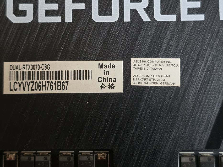 RTX 3070 8gb Asus Dual