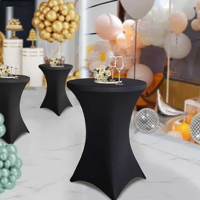 Închiriez mese cocktail cu husă neagră – pentru evenimente în Craiova