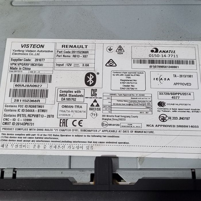 Cd player Dacia Duster II 2018 - 2021 (1473) 0150147711