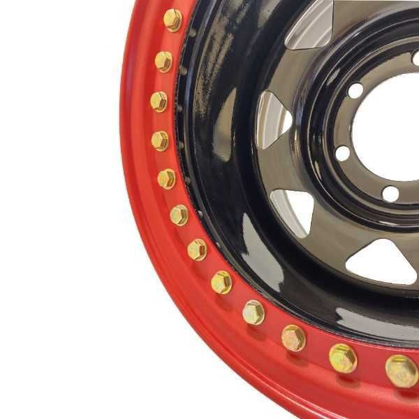 Inel Beadlock pentru jante R15/R16 culoare rosu