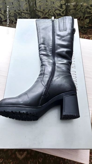 Сапоги зимние кожаные