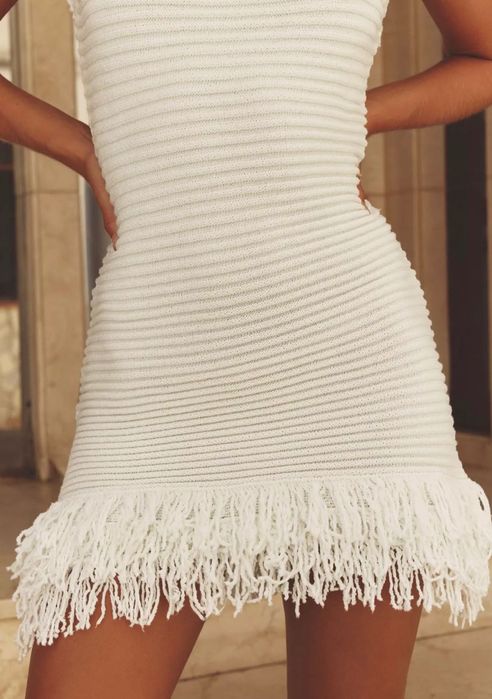 Рокля Zara плетена с ресни,размер С