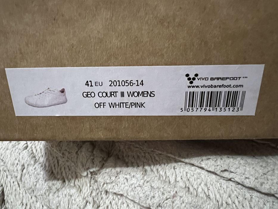 Боси обувки Виво Vivobarefoot geo court III off white/pink 41 номер