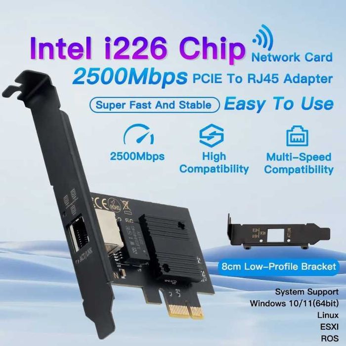 Placa de retea 2.5Gbps PCI-E Intel I226