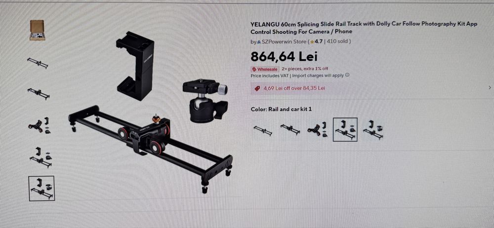 Yelangu Slider motorizat 60 cm