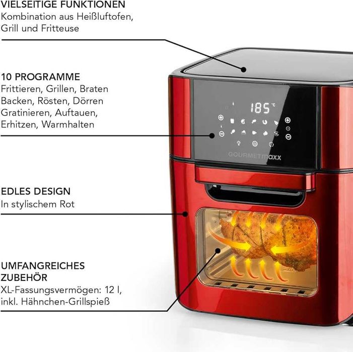 Фритюрник GourmetMaxx, Дигитален, 12 л