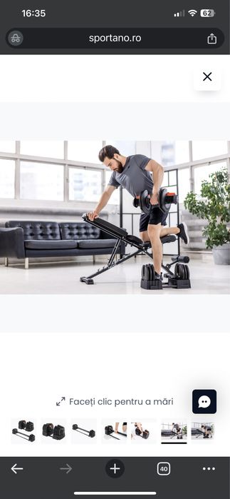 Vand gantera si bara greutati TREXO kilograme ajustabile pana la 40 kg