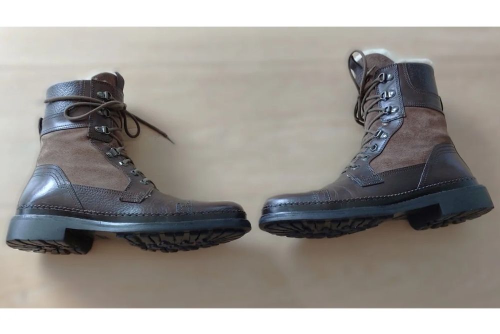 Ghete piele Hugo Boss blana miel marimea 41