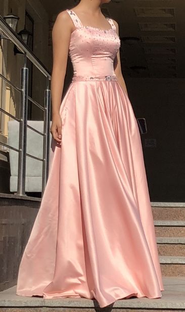 Банкетное платье персик шик