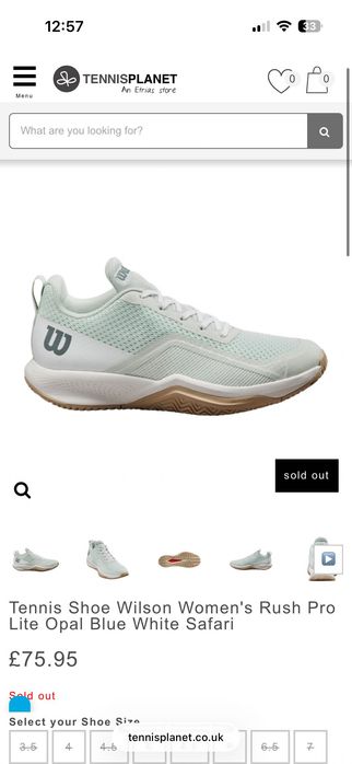 Нови дамски тенис обувки 38,5 Wilson Women's Rush Pro
