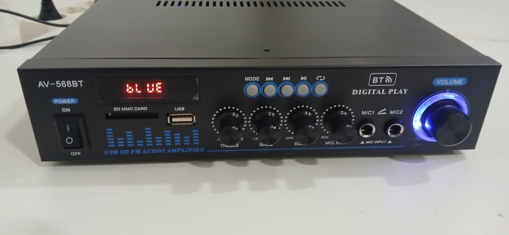 Amplificator Hi-Fi Bluetooth 5.0 cu radio FM și intrare USB – Portabil