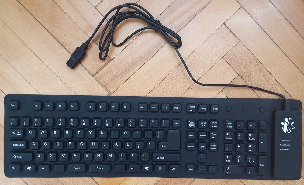 Tastatura flexibila impermeabila I-Concepts USB, negru