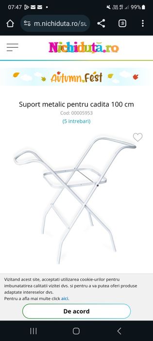 Vand suport cadita + cadita + suport de baie (folosit 1 data)