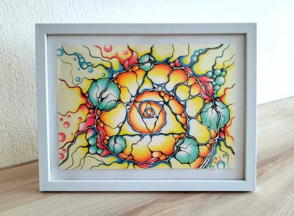 Рисунка моливи с рамка дизайн уникат закодирани положителни послания