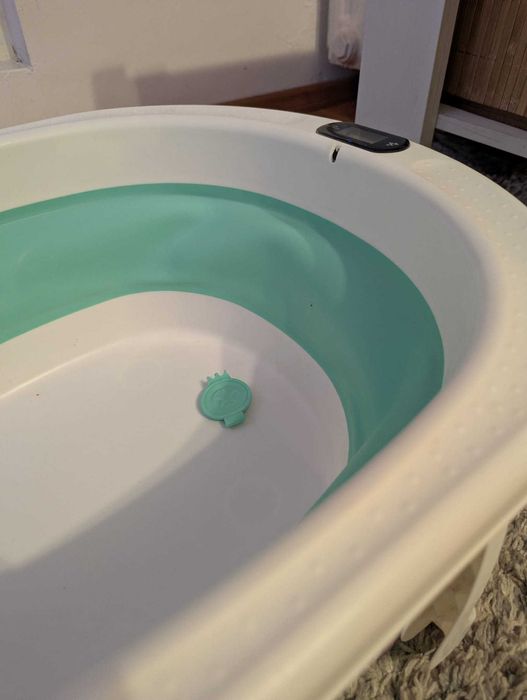 Cadita copii/bebe pliabila,silicon si plastic cu supapa si hamac