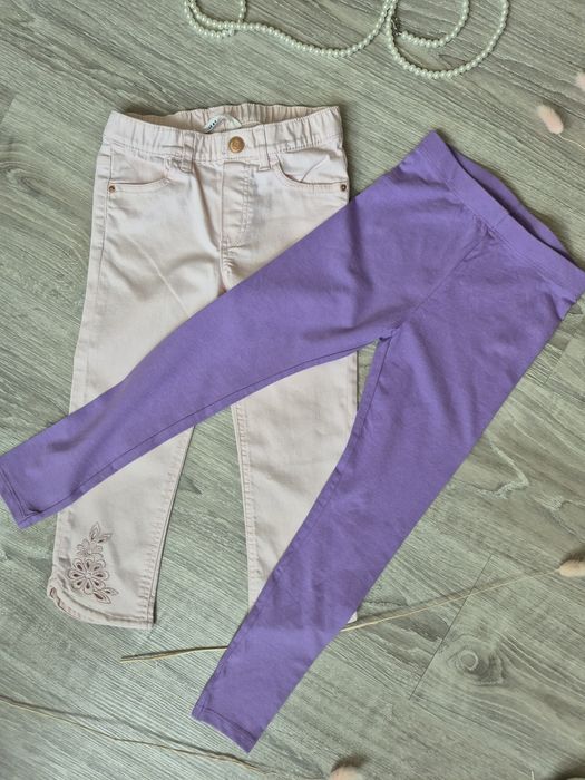 Дънки H&M + лилав клин за момиче 122 см