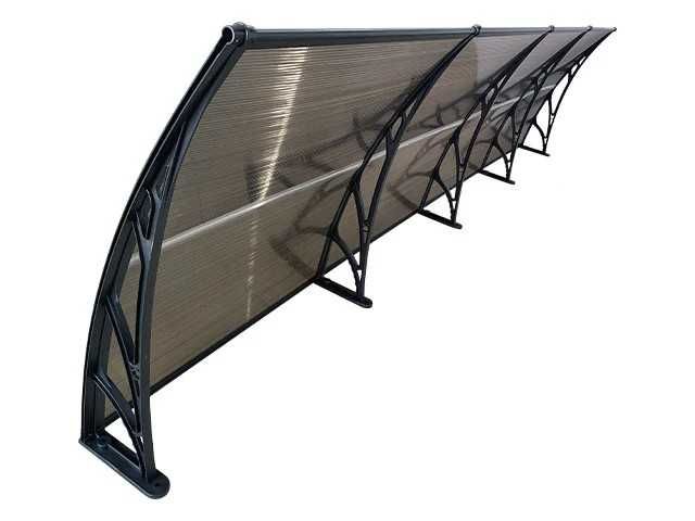 Поликарбонатен навес - черен/кафяв - големи размери