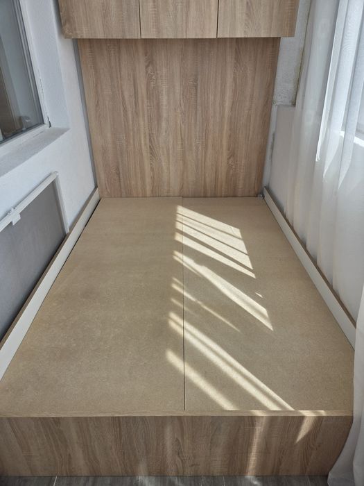 Pat din pal nuanță stejar, 200x140x35cm