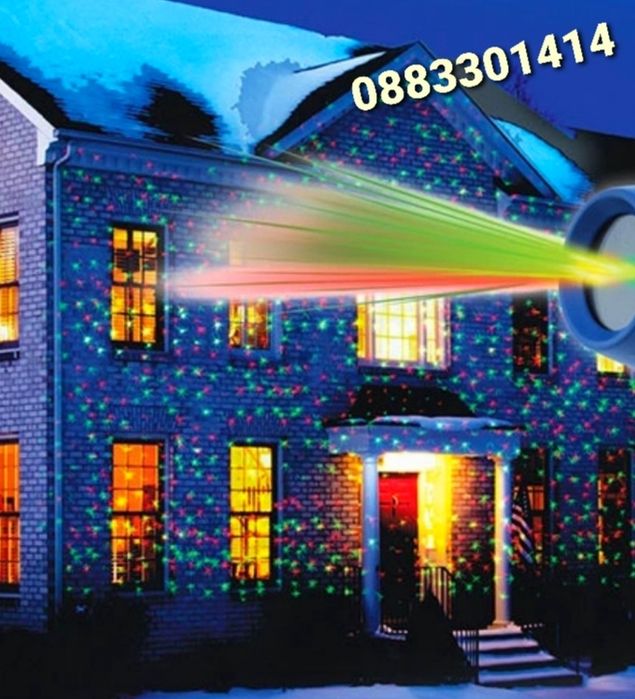 Коледен Лазерен Соларен Прожектор