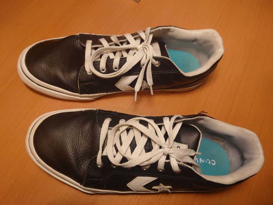 Pantofi Converse negri din piele 45 (adidasi)