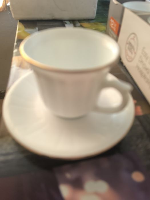 Элегантный кофейный набор 12 предметов с золотым кантом