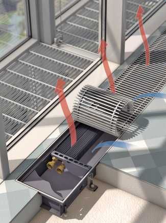 2 броя подови конвектори KAMPMANN HK Katherm за отопление и охлаждане