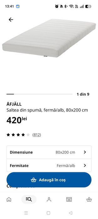 Cadru divan 80x200 cu saltele