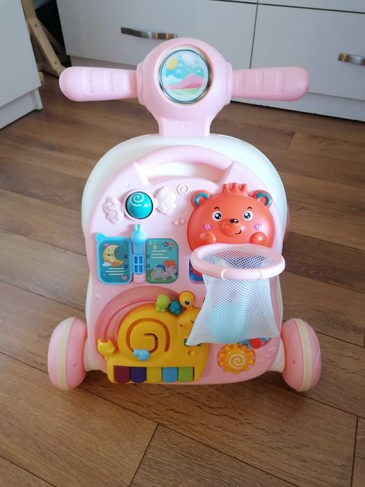 Музикална играчка на колела 3 в 1 Chipolino - Мече, розова