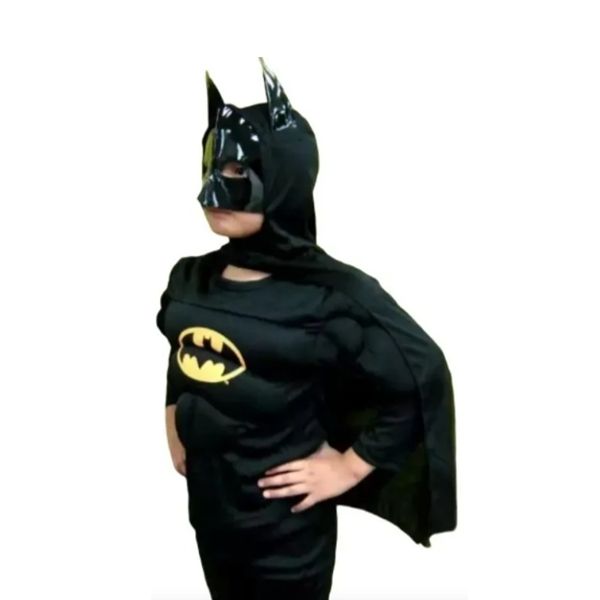 Costum Batman cu muschi, masca si pelerina, carnaval, 5-7 anI