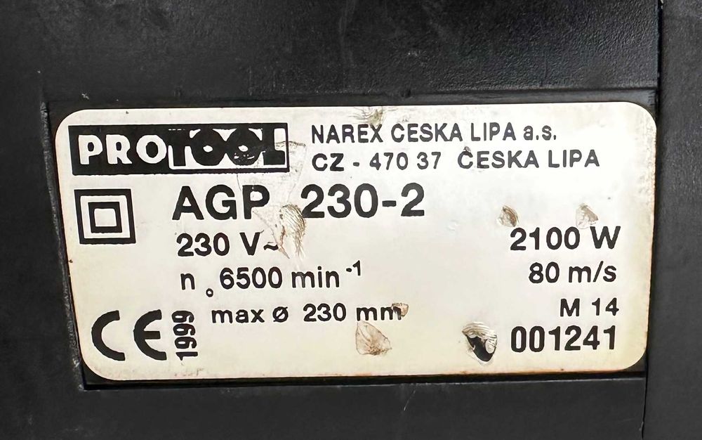 Protool AGP 230-2 - Голям ъглошлайф 2100W 230мм (Festool)