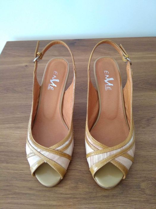 Сандали на ток естествена кожа