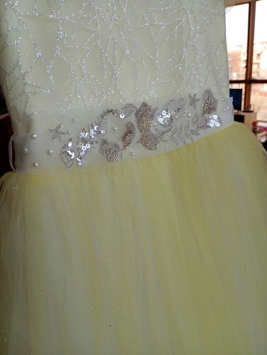 Официална детска рокля с къс ръкав