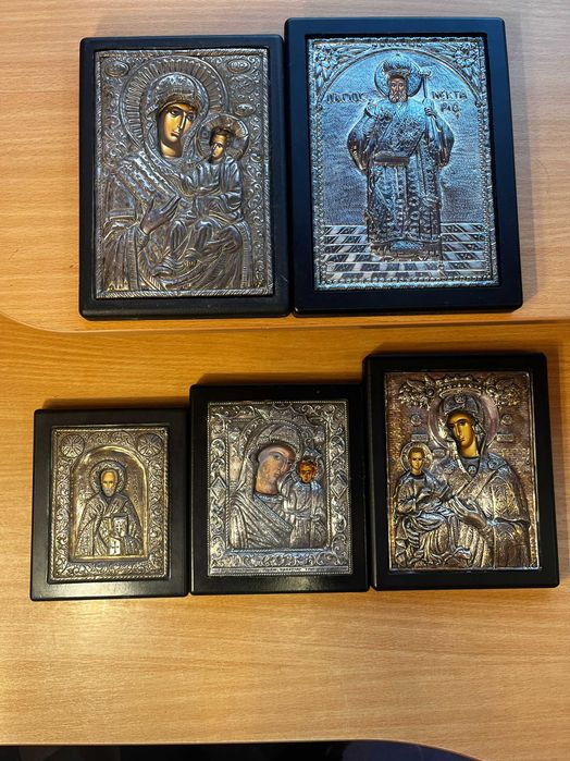 Комплект сребърни икони – 5 броя