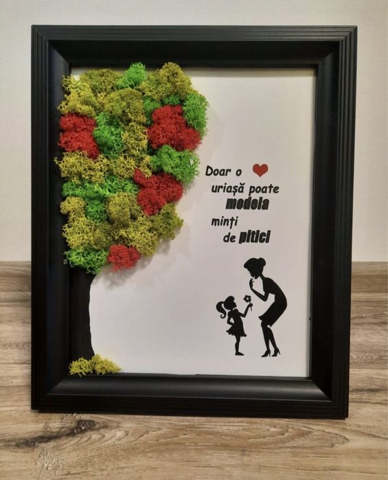 Tablouri cu licheni stabilizati, muschi si flori