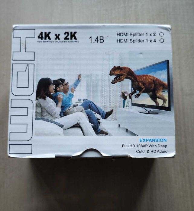 Spliter HDMI 1.4a 2 porturi 4K 30Hz, 1x intrare 2x iesiri