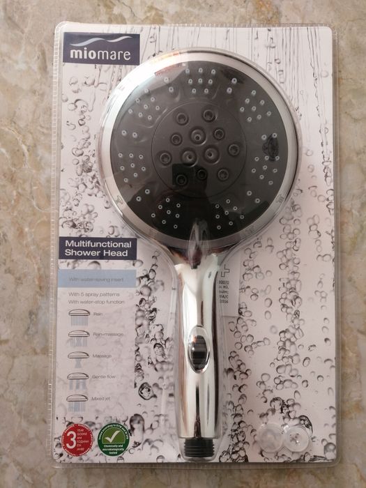 Pară duș 150mm Miomare, multifuncțională cu 5 poziții, NOUĂ, sigilată