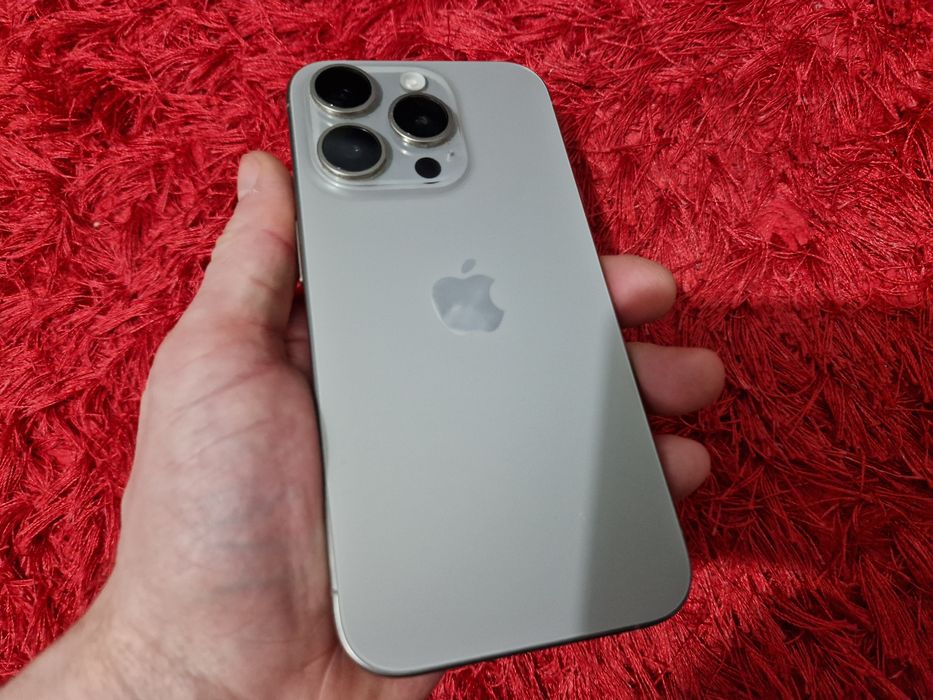 -Iphone 15Pro, ca Nou, 256Gb, 8Ram, Natural Titanium, ireprosabil, bat