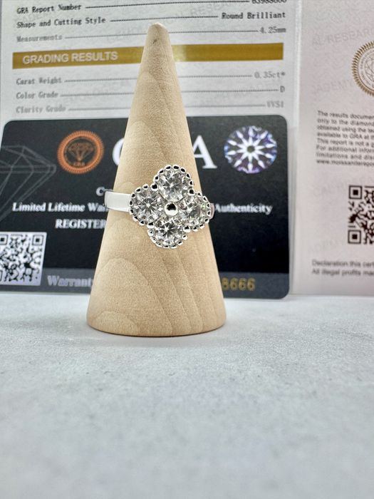 Сребърен пръстен с мойсанит (Диамант) 1.4 карата