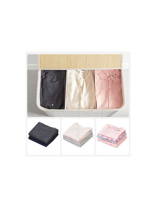 Songmics, Coș de rufe din Bambus Pliabil 60x40x61.5cm Alb