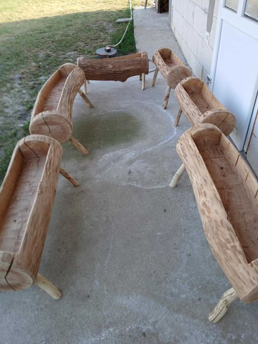 Ghiveci de florin din lemn