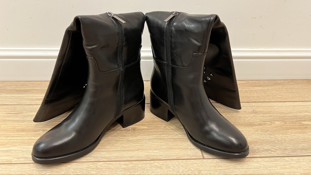 Зимние кожанные сапоги