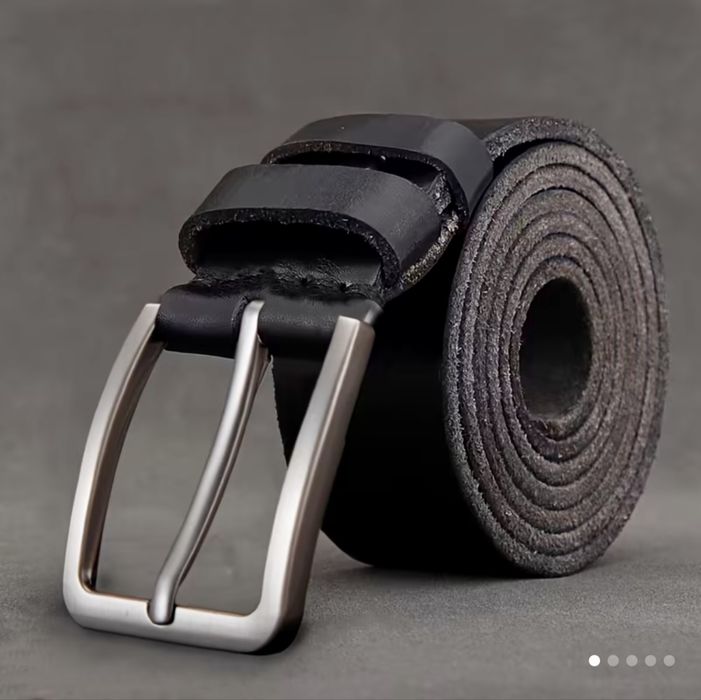 Мъжки спортно/ежедневен колан с изчистена катарама/Плътна естест. кожа