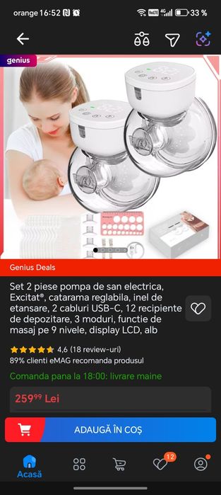 Set de două pompe de sâni