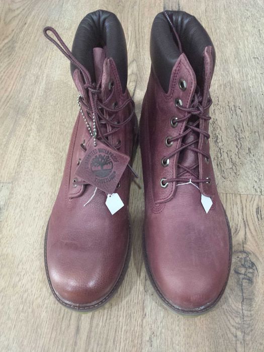 Bocanci dama TIMBERLAND 6 inch premium originali noi piele waterproof grena perlat 41 si 42