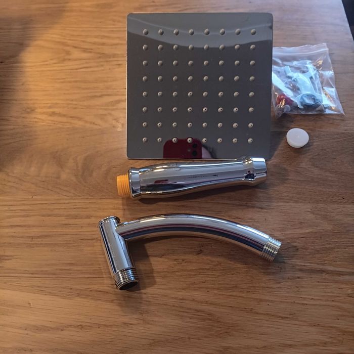 НОВА! Душ глава тип дъжд с ръчна душ слушалка, с удължително рамо, 15с