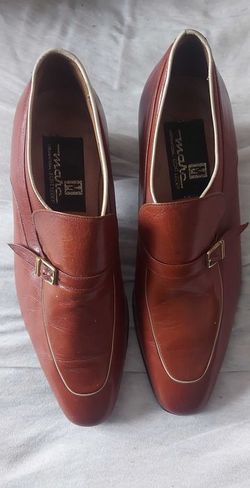 Pantofi piele maro toc mic unisex