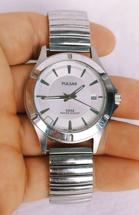 Ceas barbatesc Pulsar By Seiko VX42 X361, cu dată, cuarț, din oțel.