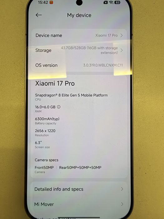 Telefon Xiaomi 17 Pro Purple 16Gb Ram 512Gb ca nou!